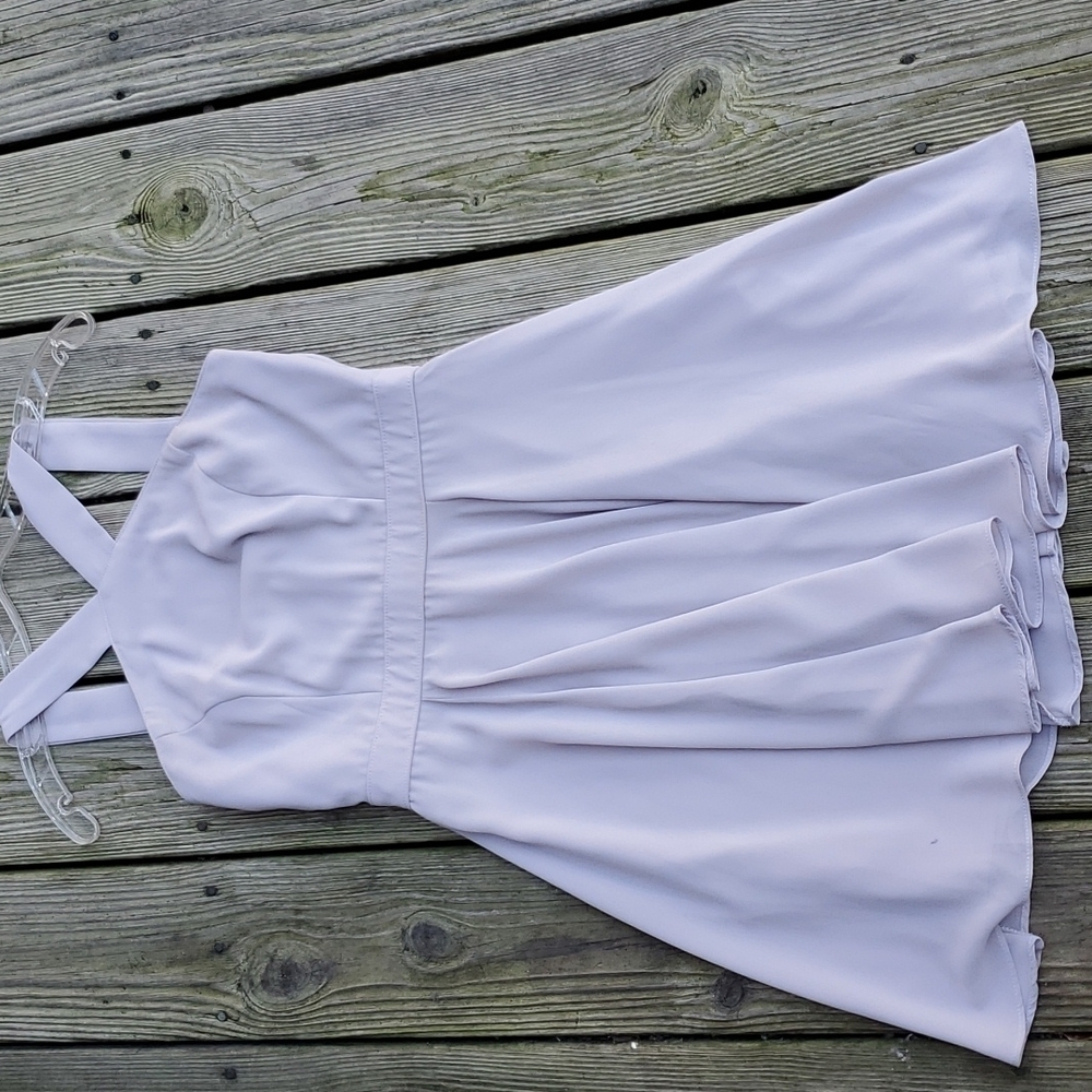 Lulu's halter Skater dress Grey Small lined zip back euc